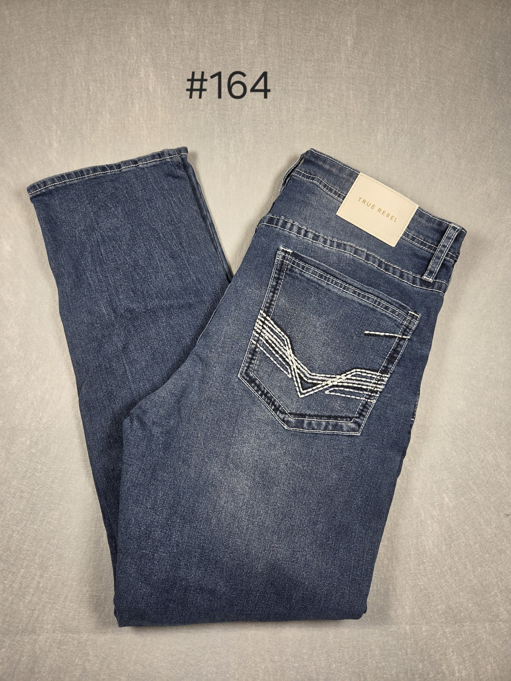 True Rebel Men's 808 Slim Fit Jeans – Medium Wash Denim (Size 36x32)